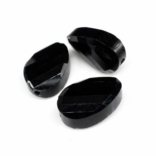 13mm crystal beads black, pack of 6 — faceted for jewelry making and beadwork