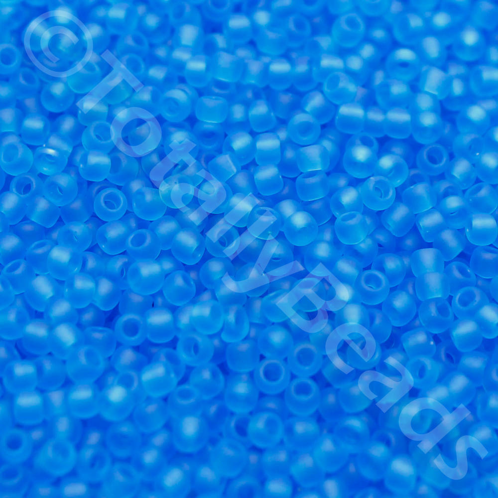 Toho Size 11 Seed Beads 10g - Trans Frost Dk Aquamarine