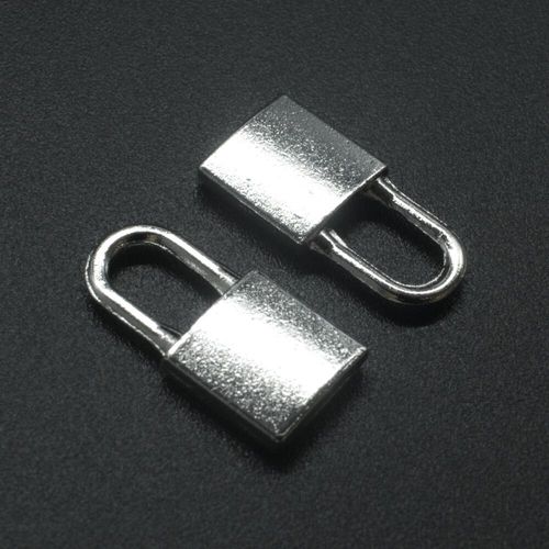 Antique Silver Metal Charm Padlock 20mm 10pcs for jewellery making