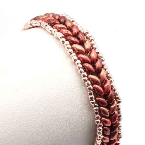 Hannah SuperDuo Bracelet sweet merlot bracelet making kit — DIY set with beads and instructions for creating handmade jewelry