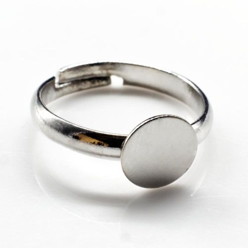 Beading Ring 8mm Disc   Rhodium 5pcs for jewellery making