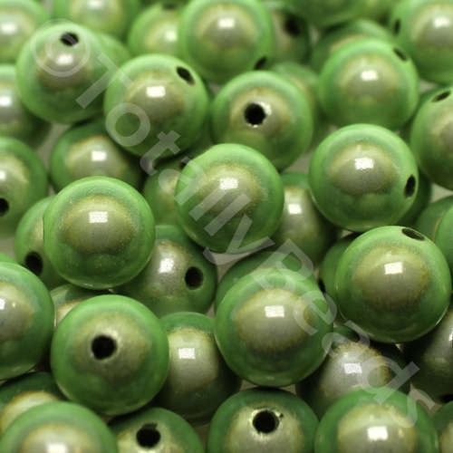 14mm Miracle acrylic round beads 14mm round lime green 16pcs — pack of 16, reflective 3D-effect beads ideal for jewelry making, crafts, a…