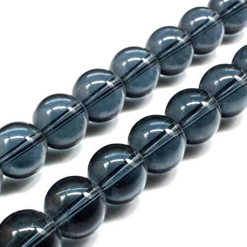 Glass Beads 14mm Round   Sapphire Blue 14" String for jewellery making