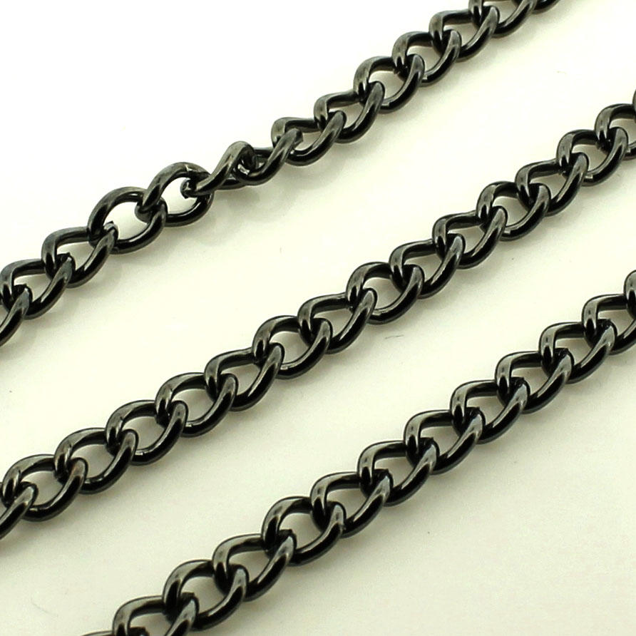 Chain Black Plated - Oval Twist 4x5mm Heavy