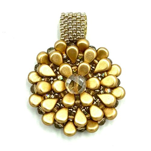 Fleur Pendant light gold jewelry making kit — DIY set with beads and instructions for creating handmade jewelry