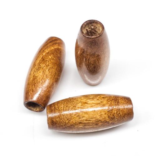 Wooden Bead   Rice 29mm Brown 5pcs for jewellery making