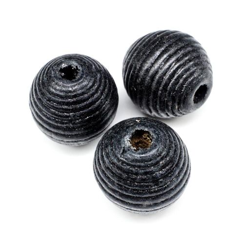 Wooden Bead   Round 19mm Rings Black 8pcs for jewellery making