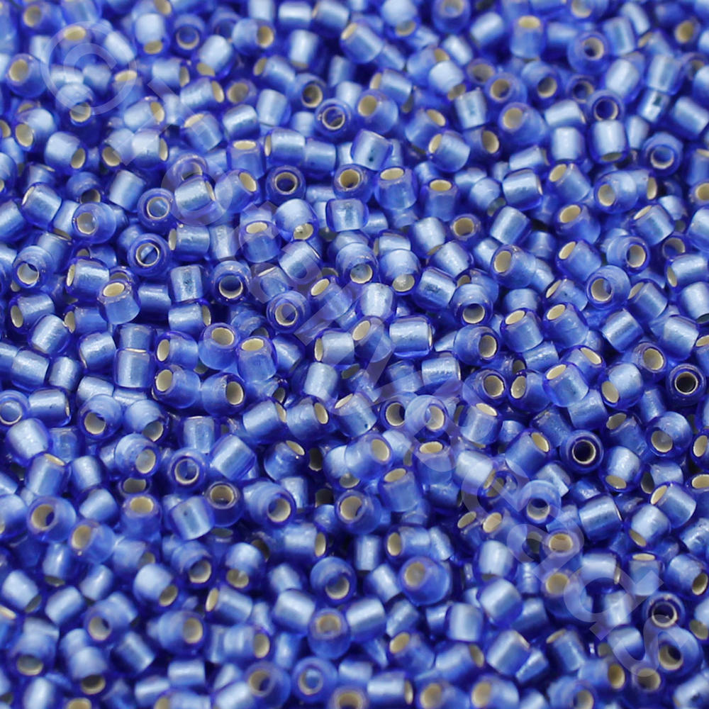 Toho Size 11 Seed Beads 10g - Silver Frost Sapphire