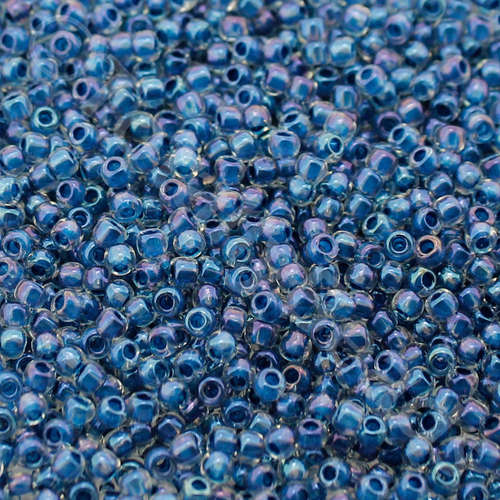 Toho Size 11 Seed Beads 10g - Crystal/DK Capri Lined