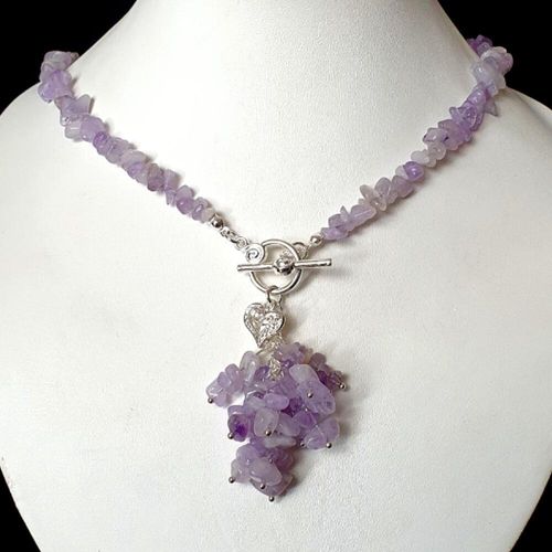 Talia Gemstone Chips Necklace Light Amethyst necklace making kit — DIY set with beads and instructions for creating handmade jewelry