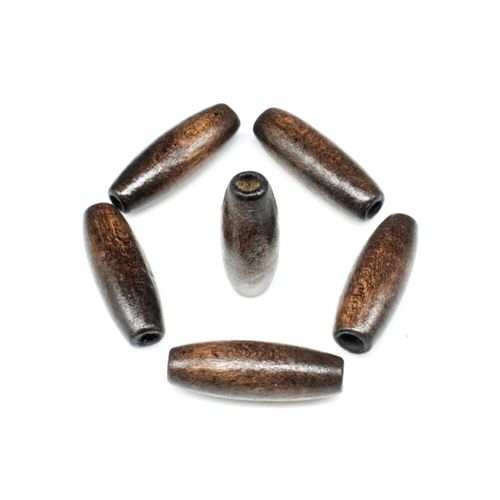 Wooden Bead   Rice 22mm Dark Brown 20pc 20 Pieces for jewellery making