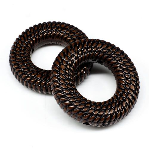 Acrylic Rope Beads Donut 41mm 3pcs   Brown for jewellery making