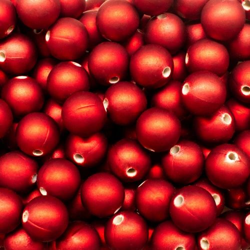 Acrylic Matt Beads Round 9mm 30pcs   Red for jewellery making