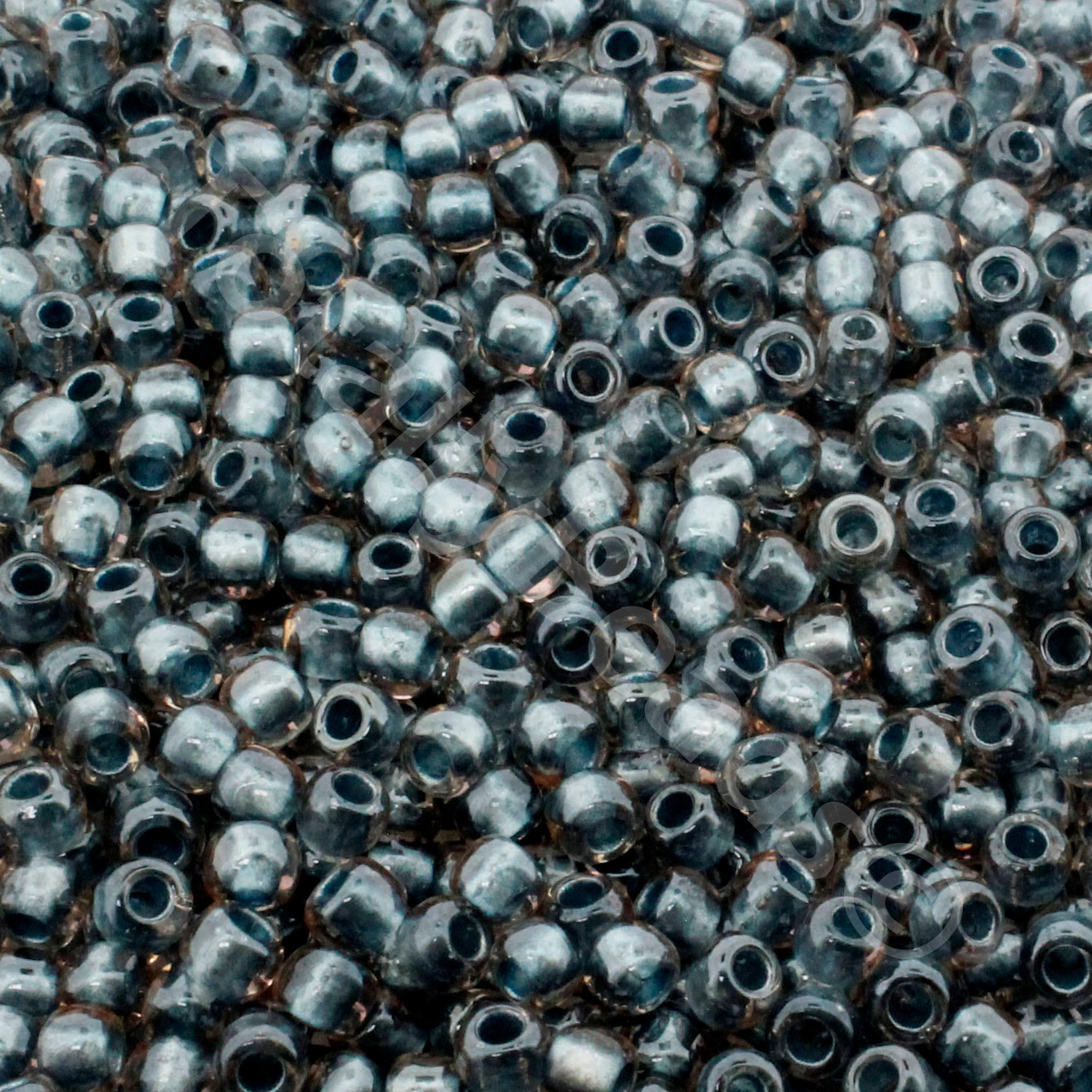 Toho Size 6 Seed Beads 10g - Inside Crystal Met Blue