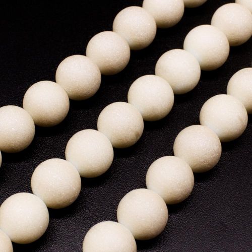Druzy Round Glass Beads   10mm Cream for jewellery making