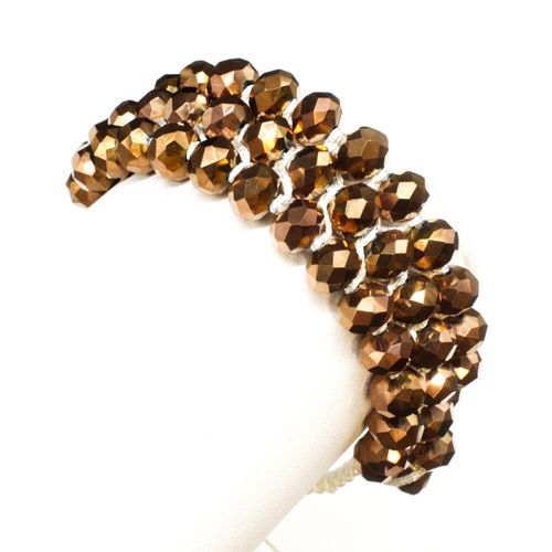 Multi Row Macrame Bracelet cream gold bracelet making kit — DIY set with beads and instructions for creating handmade jewelry
