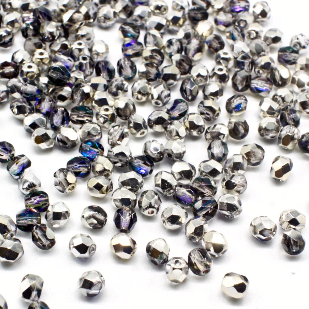4mm Czech glass fire polished faceted beads crystal heliotrape — pack of 100, high-quality faceted beads perfect for jewelry making and b…