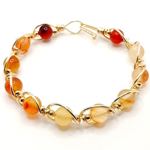 Francesca Gemstone Bracelet carnelian bracelet making kit — DIY set with beads and instructions for creating handmade jewelry