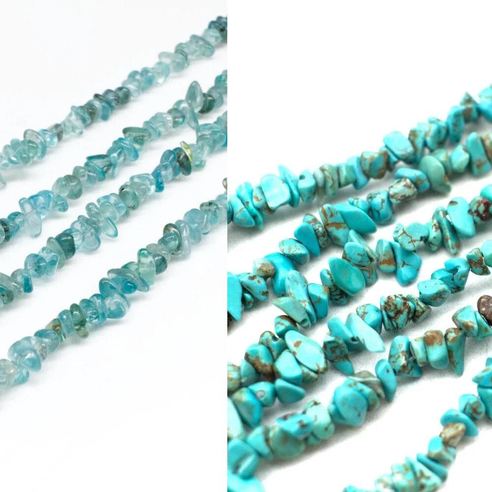 BC24 WK14 Gemstone Chips Turquoise & Apatite 3mm for jewellery making