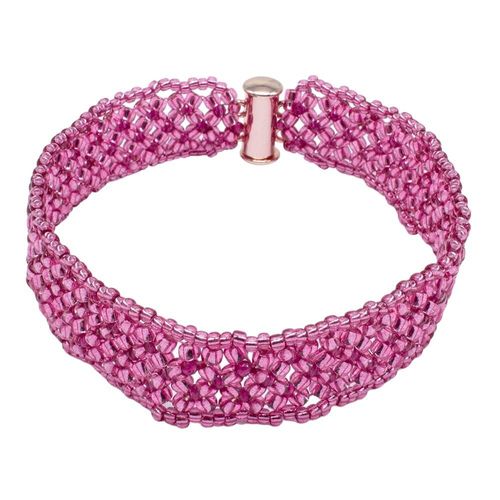 Chenille Crystal Bracelet mauve bracelet making kit — DIY set with beads and instructions for creating handmade jewelry