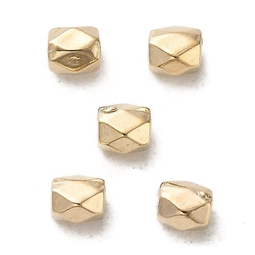 Acrylic Hexagon Tube Beads 4mm 100pcs   Gold for jewellery making
