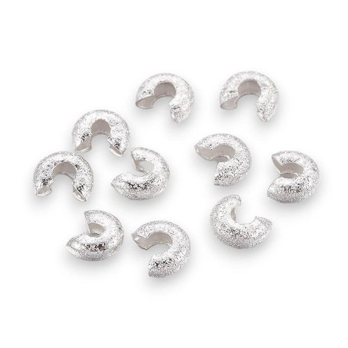Stardust Crimp Covers 3mm (fit 2mm) 50pcs   Silver for jewellery making