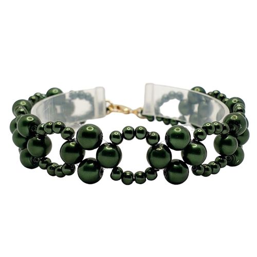 Elianora Pearl Bracelet forrest green bracelet making kit — DIY set with beads and instructions for creating handmade jewelry