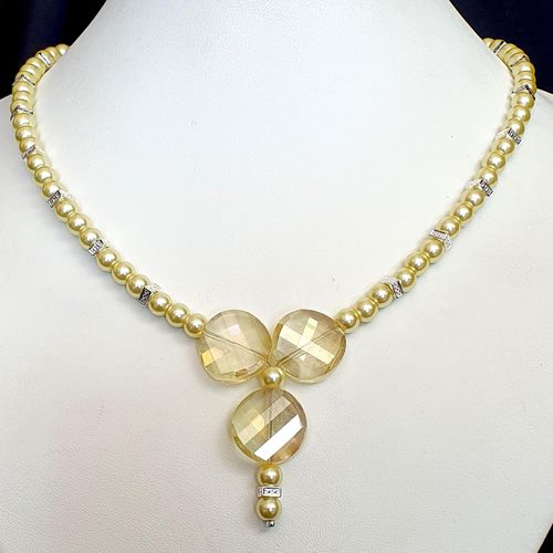 Sandra Coin Necklace & Earrings lemon necklace making kit — DIY set with beads and instructions for creating handmade jewelry