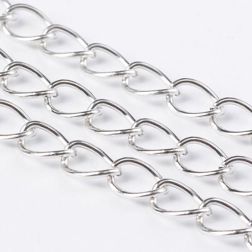 Chain Rhodium Plated   Oval Twist 10x7.8mm for jewellery making