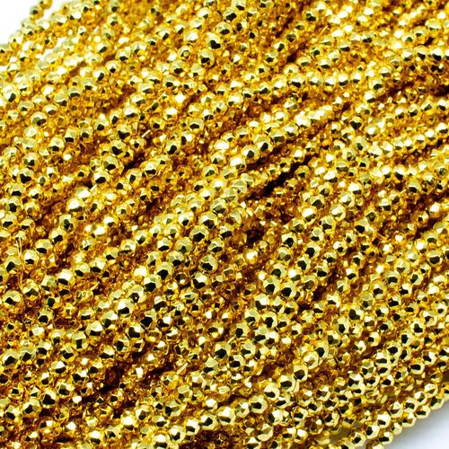 1.5mm crystal beads metallic gold — faceted for jewelry making and beadwork