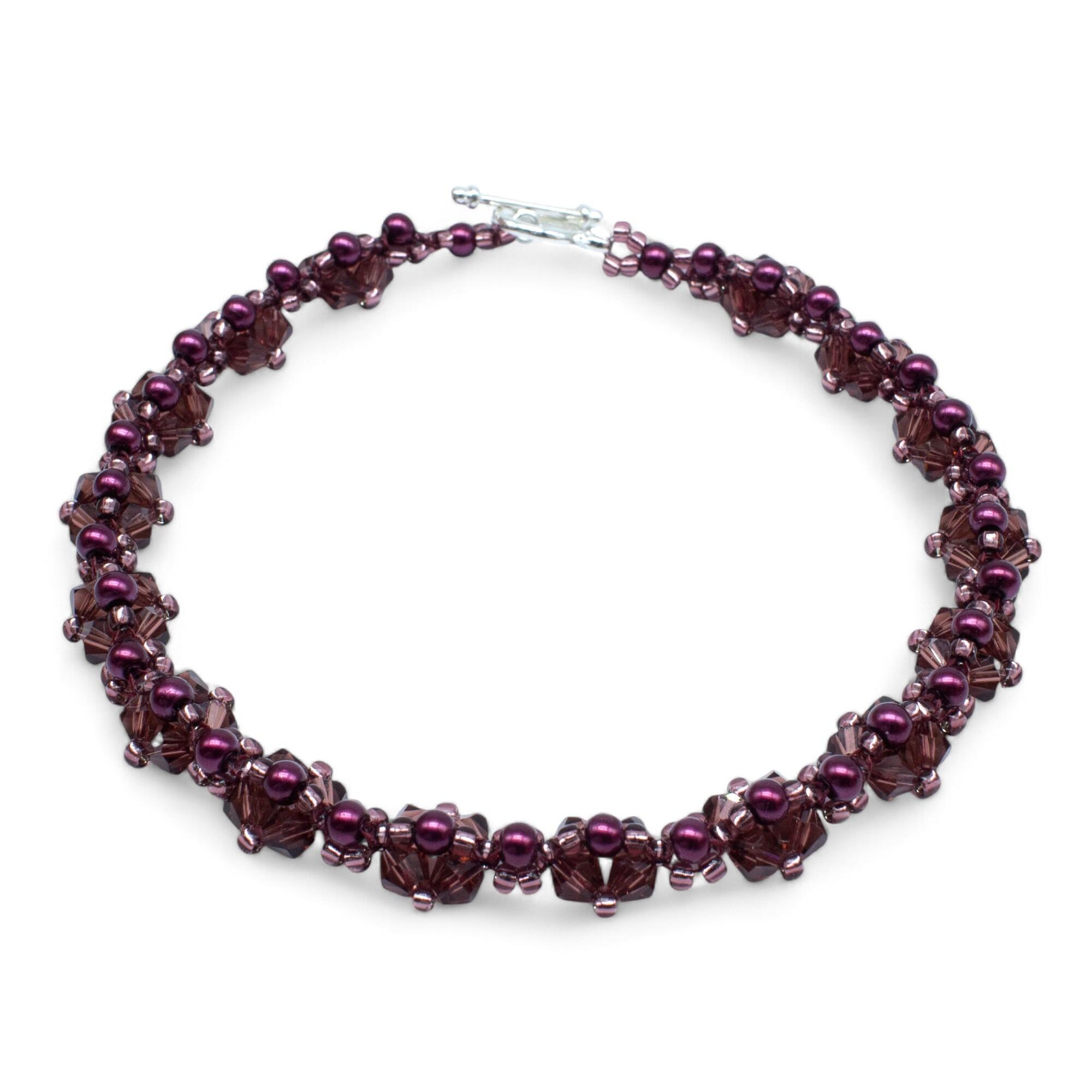Kassia Diamond Bracelet Makes 2 amethyst bracelet making kit — DIY set with beads and instructions for creating handmade jewelry