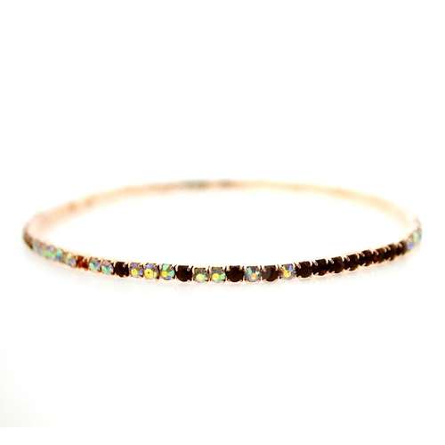 Crystal Bangle - Rose Gold with Amber combi