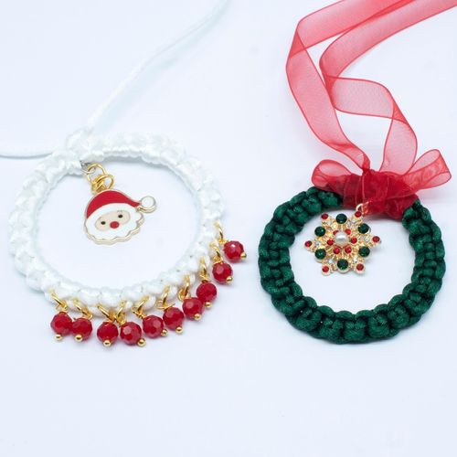 Macrmae Xmas Wreath Kit Makes 15 jewelry making kit — DIY set with beads and instructions for creating handmade jewelry