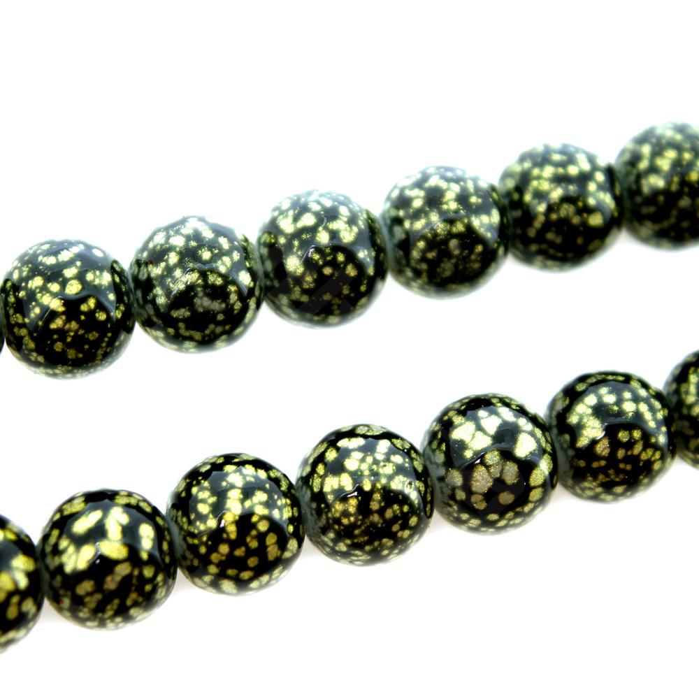 Glass Round Beads 10mm Cosmos - Champagne Onyx