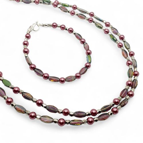 Sheila Crystal Oval Jewellery rainbow garden jewelry making kit — DIY set with beads and instructions for creating handmade jewelry