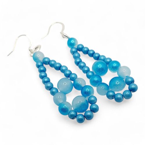Giovanna Earrings 3 Pairs blue earring making kit — DIY set with beads and instructions for creating handmade jewelry