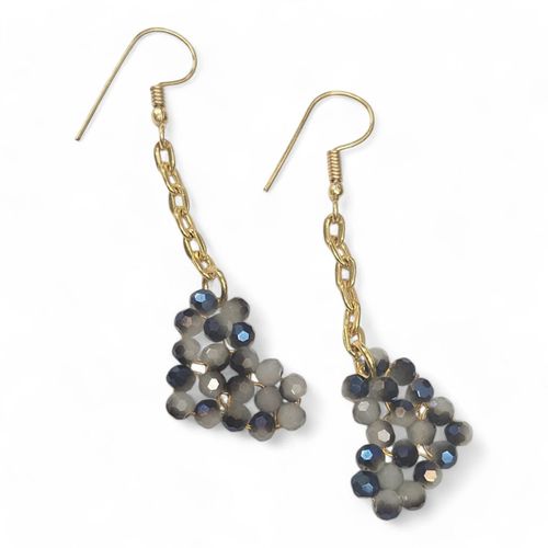 Beaded Crystal Hearts Jewellery blue cloud jewelry making kit — DIY set with beads and instructions for creating handmade jewelry
