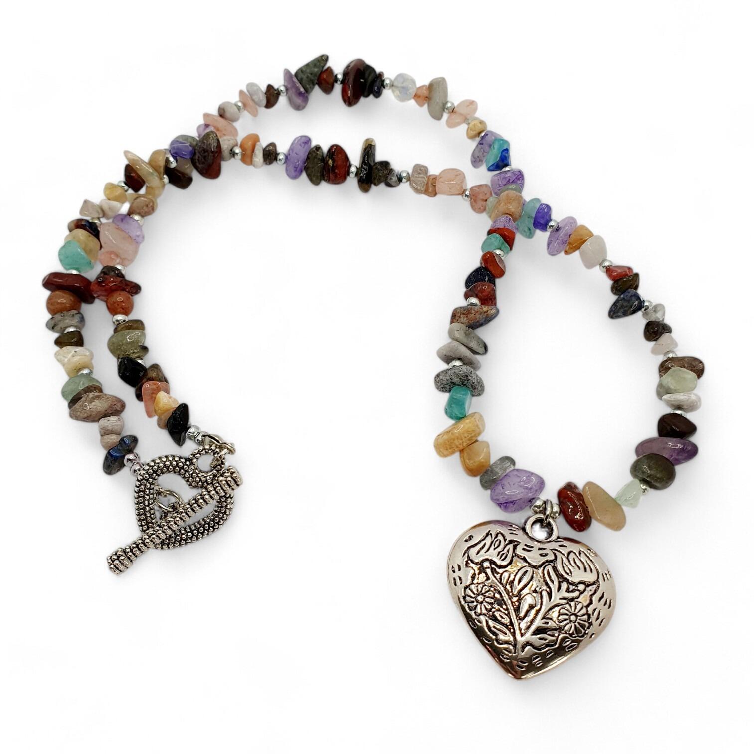 Colleen Gemstone Necklace/Bracelet mixed / silver bracelet making kit — DIY set with beads and instructions for creating handmade jewelry