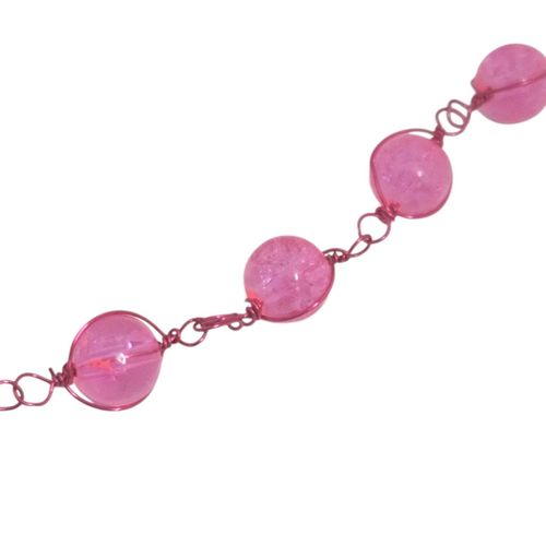 Rosary Style Necklace pink crackle necklace making kit — DIY set with beads and instructions for creating handmade jewelry