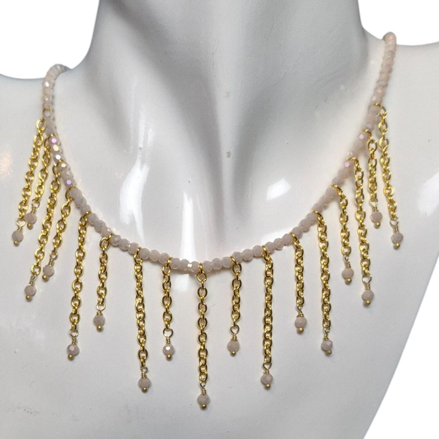 Lorraine Wrapped Loop Necklace nude necklace making kit — DIY set with beads and instructions for creating handmade jewelry