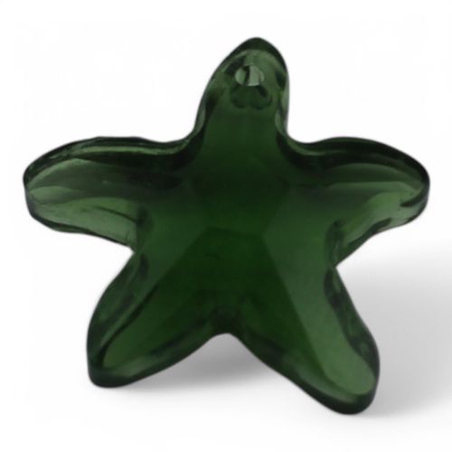 Crystal Pendant Starfish 20mm   Green for jewellery making