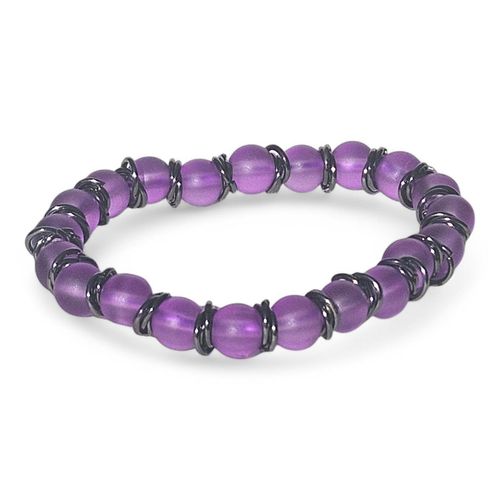 Mobius Stretch Bracelets purple bracelet making kit — DIY set with beads and instructions for creating handmade jewelry