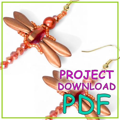 Crystal Dragonfly Earrings Project Download   PDF Download for jewellery making
