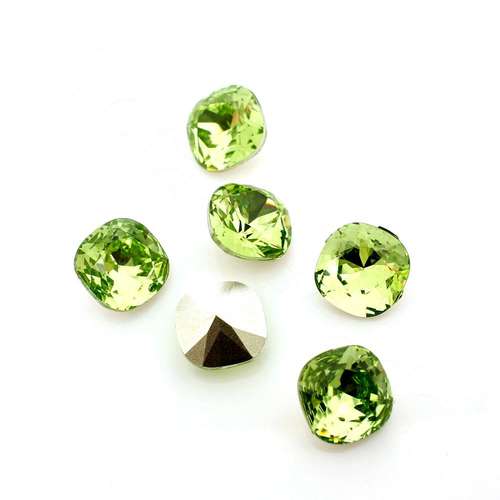 10mm resin Rivoli stone chartreuse 1pc — faceted round crystal-style cabochon ideal for jewelry making, settings, and crafts