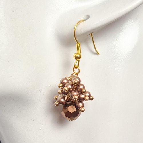 Beverley Cluster Earring 3 Pairs bronze earring making kit — DIY set with beads and instructions for creating handmade jewelry
