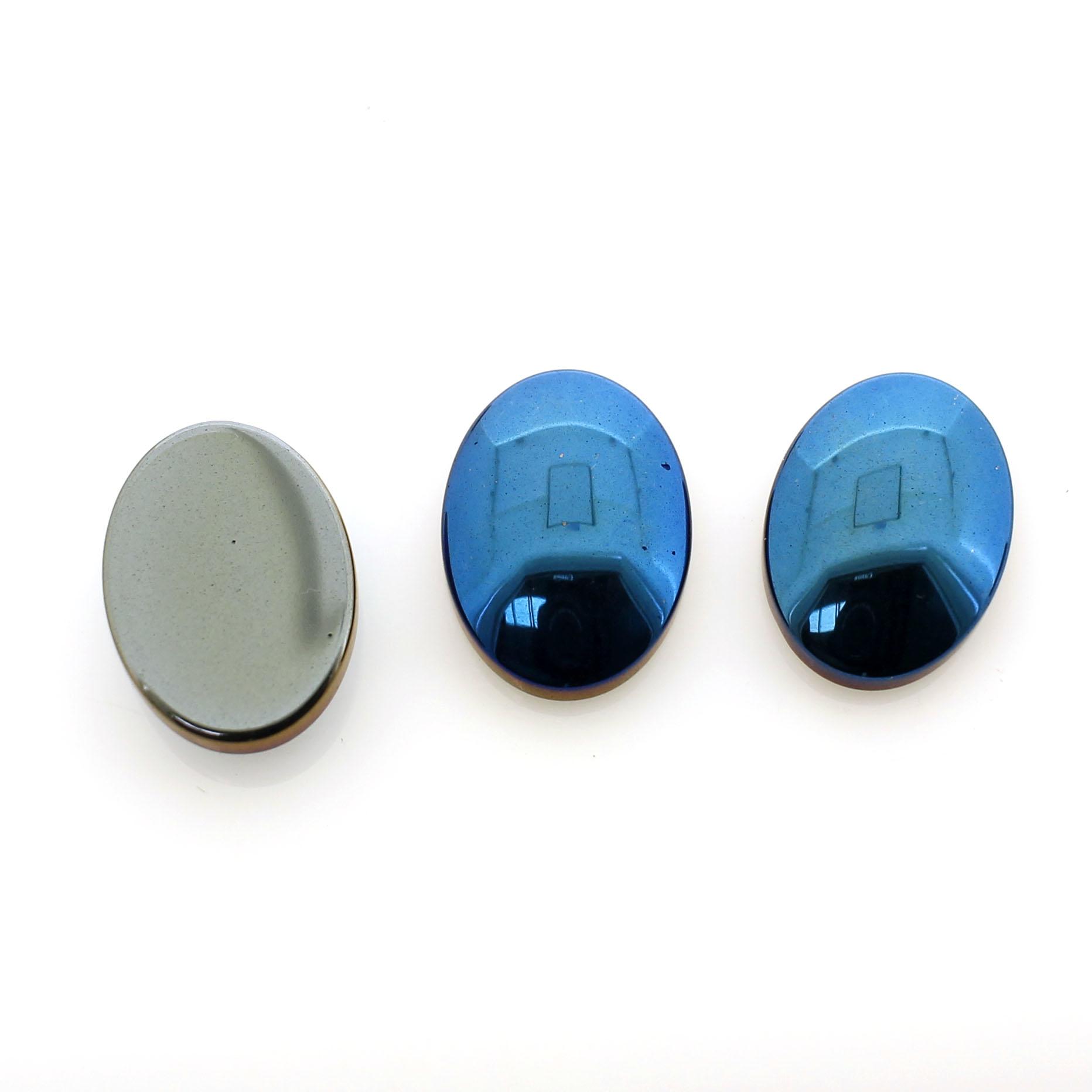 Hematite Cabochon Oval 16x12mm - Blue