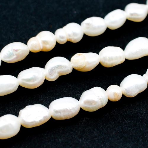 Freshwater Pearls 7 10mm Rice White   12" String for jewellery making