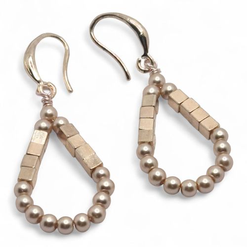 Christen Earrings 2 Pairs rose gold earring making kit — DIY set with beads and instructions for creating handmade jewelry