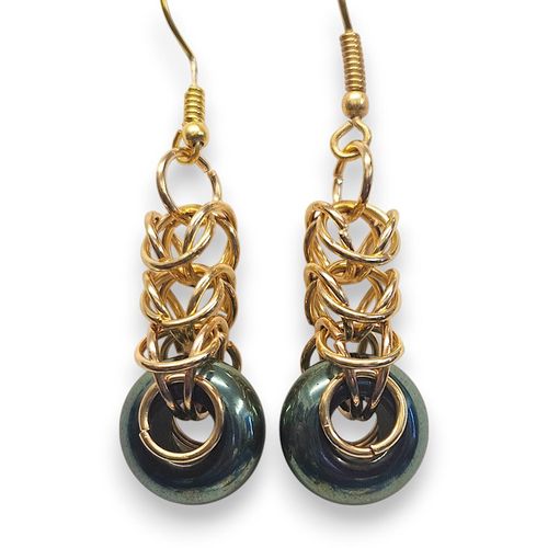Box Weave Earring & Pendant champagne (add beads) earring making kit — DIY set with beads and instructions for creating handmade jewelry