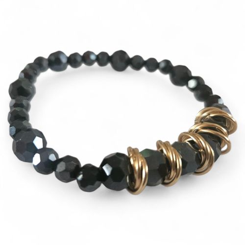 Stretchy Elastic Bracelet Makes 4 hematite bracelet making kit — DIY set with beads and instructions for creating handmade jewelry
